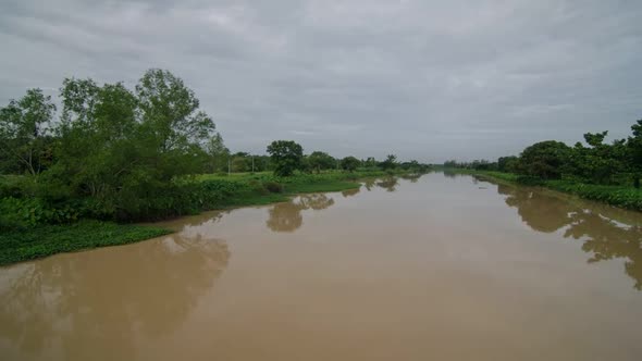 Morning Sungai Perai and surrounding green trees. alt