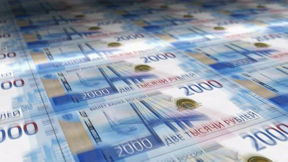 Russian Ruble money sheet printing seamless loop alt