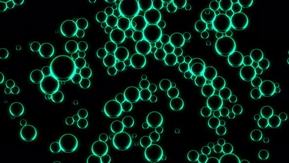 Oil green drops moving in water alt