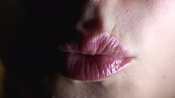 Sexy Woman Making Air Kiss To Camera