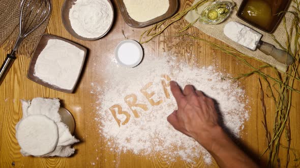 Homebaked Bread. Flat Lay. alt