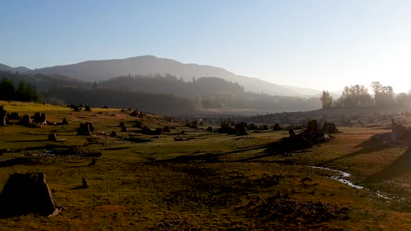 Aerial drone footage towards the end of summer at Alder Lake in Washington State USA.  Here we see a alt