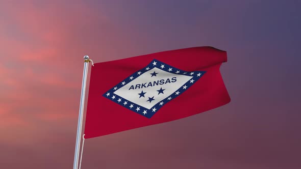 Flag Of Arkansas Waving 4k alt