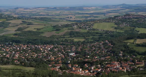 Gergovie,La Roche Blanche and Le Crest from the plate of Gergovie, Puy-de-Dome, Auvergne, France alt