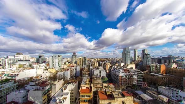 Buenos Aires panorama with fast moving clouds
