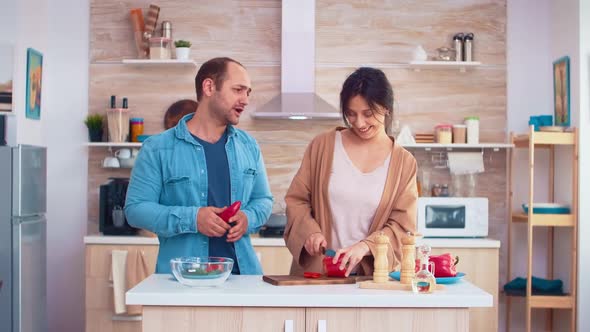 Husband Singing on Red Paper alt