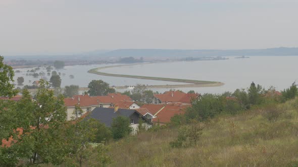 Flooded area of Eastern Serbian village Brza Palanka and Grabovica 4K 2160p UHD footage - Floods in  alt