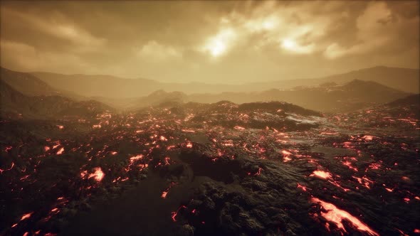 End of the Eruption of the Volcano Tolbachik with Lava Fields alt