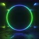Green Neon C Ircle Frame In Movement Tunnel - VideoHive Item for Sale