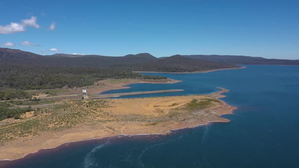 Poatina Intake, Sandbanks Bay, Central Plateau, Tasmania, Australia 4K Aerial Drone