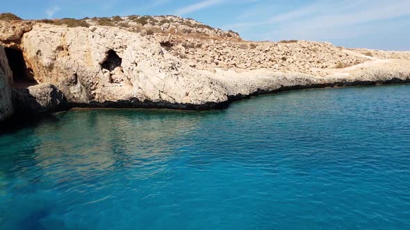 View From the Sea To Caves in Cavo Greco in Protaras, Cyprus