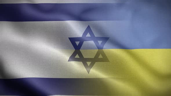 Ukraine Israel Flag Loop Background 4K