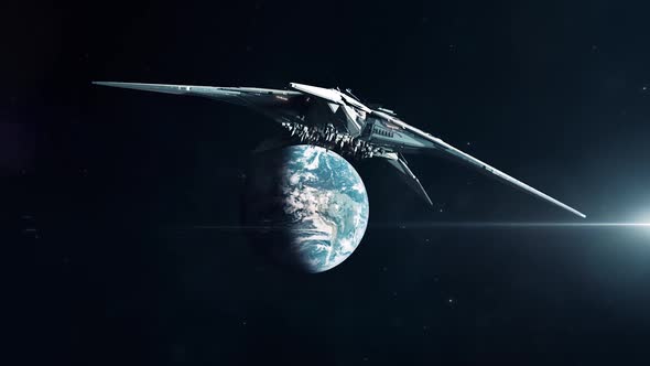 Alien Mothership Approaching Planet Earth - Medium
