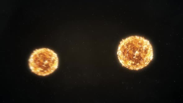 Binary Stars Orbiting Fast - Orange