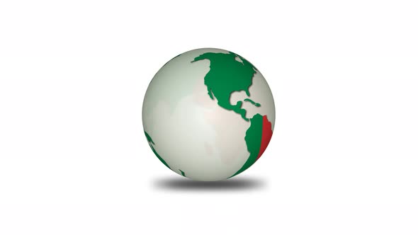 Bangladesh Flag 3d Rotated Planet Animated White Background