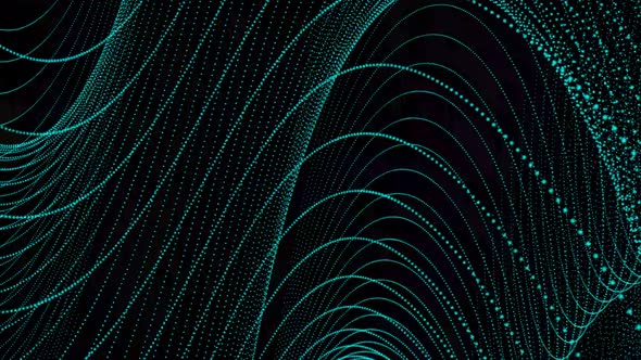 cyan color particle wave background animation. Vd 1106