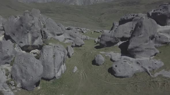 Field of rocks aerial