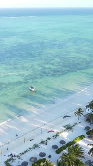 Tanzania  Vertical Video of the Ocean Near the Coast of Zanzibar Slow Motion alt