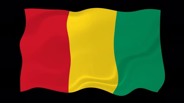 Guinea Flag Wave Motion Black Background