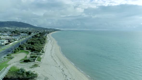 Ariel View residential area on Melbourne and Blue Ocean Beach