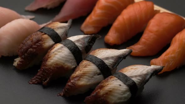 Rotate Fresh Sushi Food Background alt