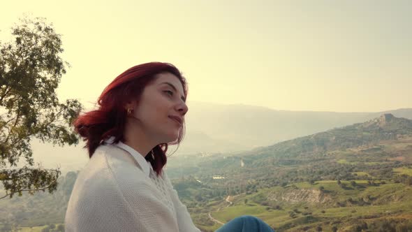 Beautiful girl with Red Short Hair alt