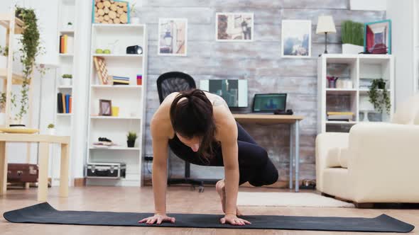 Fitness Girl in Home Doing Strength and Balance alt