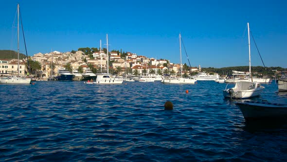 Panormaic View of Hvar Town on Hvar Island Croatia alt
