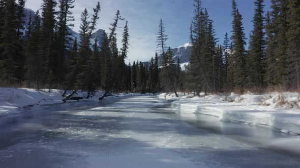 Frozen River Drone shot