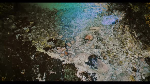 Aerial drone flight through otschergraben in autumn alt