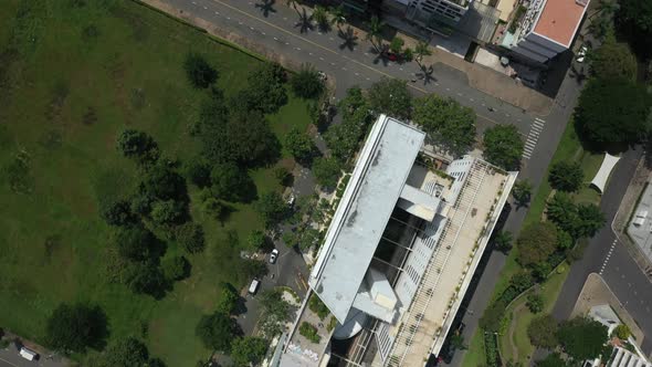 Ultra modern city development with residential and commercial high rise buildings,green space and ri alt