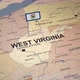 West Virginia Map with State Flag