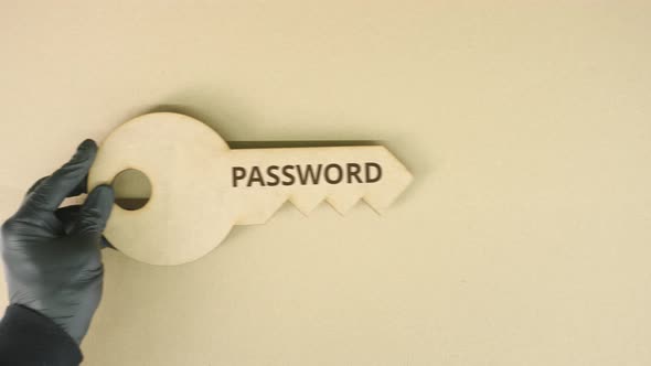 Key with Printed PASSWORD Text alt