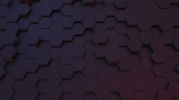 Abstract hexagon form wall moving background, Geometric concept