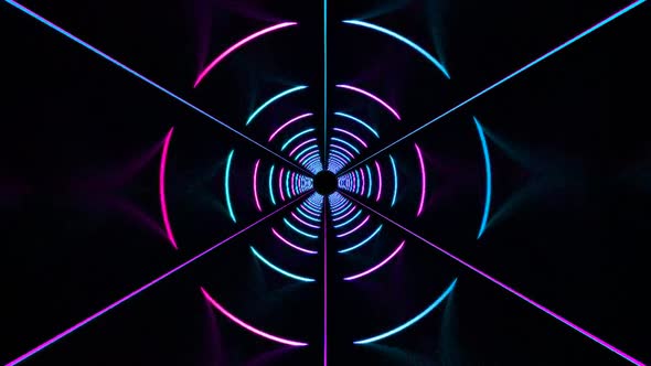 Abstract  Neon Lights Tunnel