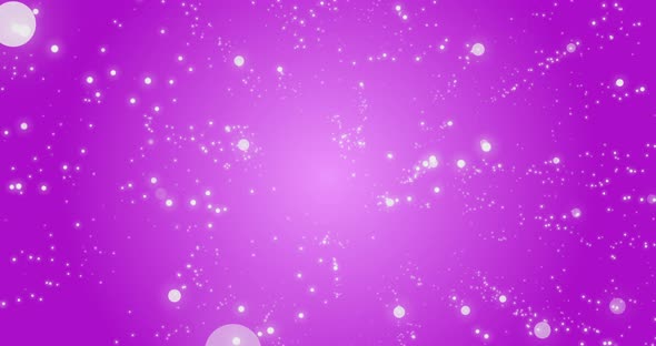 Animation of glowing white spots of light moving in hypnotic motion on pink background alt