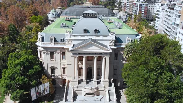 National Museum of Fine Arts Academy, Park forest (Santiago, Chile) aerial view