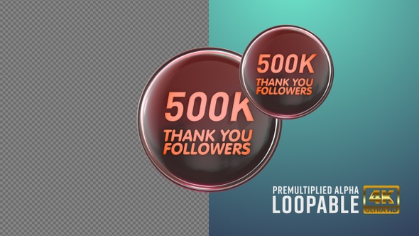 500 K Thank You Badge Looping with Alpha Channel alt