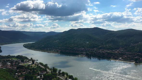 Visegrad view in Hungary over Danube river alt