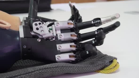 Black Prosthetic Robotic Hand