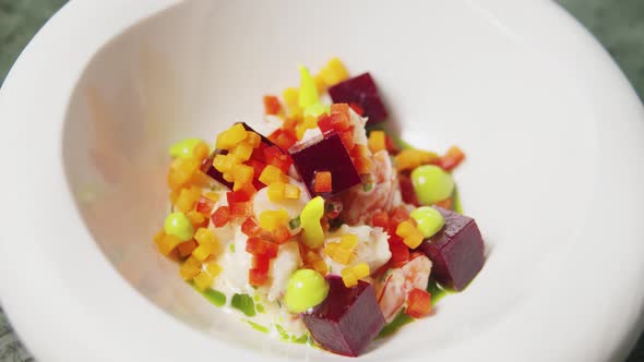 Set Table with Gourmet High Kitchen Dinner Plates and Dishes at the Restaurant alt