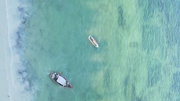 Zanzibar Tanzania  Vertical Video of the Ocean Near the Coast Slow Motion alt