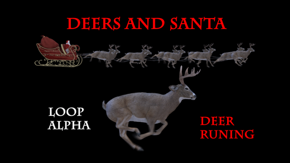Deers And Santa Clips