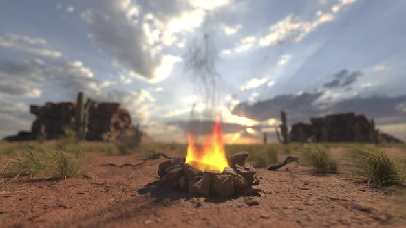 Campfire In The Desert