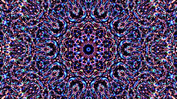 colorful lines glowing waves flower shape background kaleidoscope abstract alt