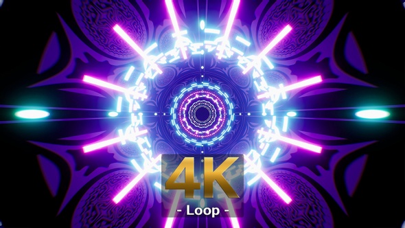 Blink Laser Light Purple Shape Tunnel 4K alt