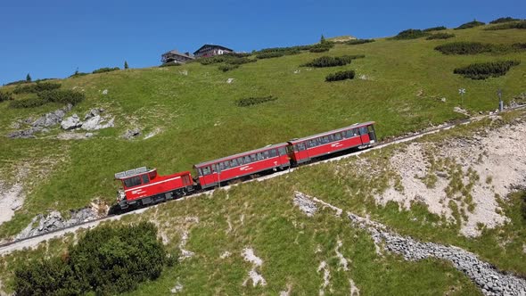 Aerial of Schafberg Train, Upper Austria alt
