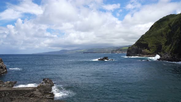 Sao Miguel Island Cliff and Atlantic Ocean in the Azores Islands