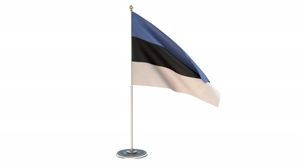 Estonia Small Flag Pole Looping  Animation Include Alpha Channel alt