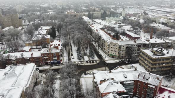 Aerial View of Poltava City in Ukraine alt